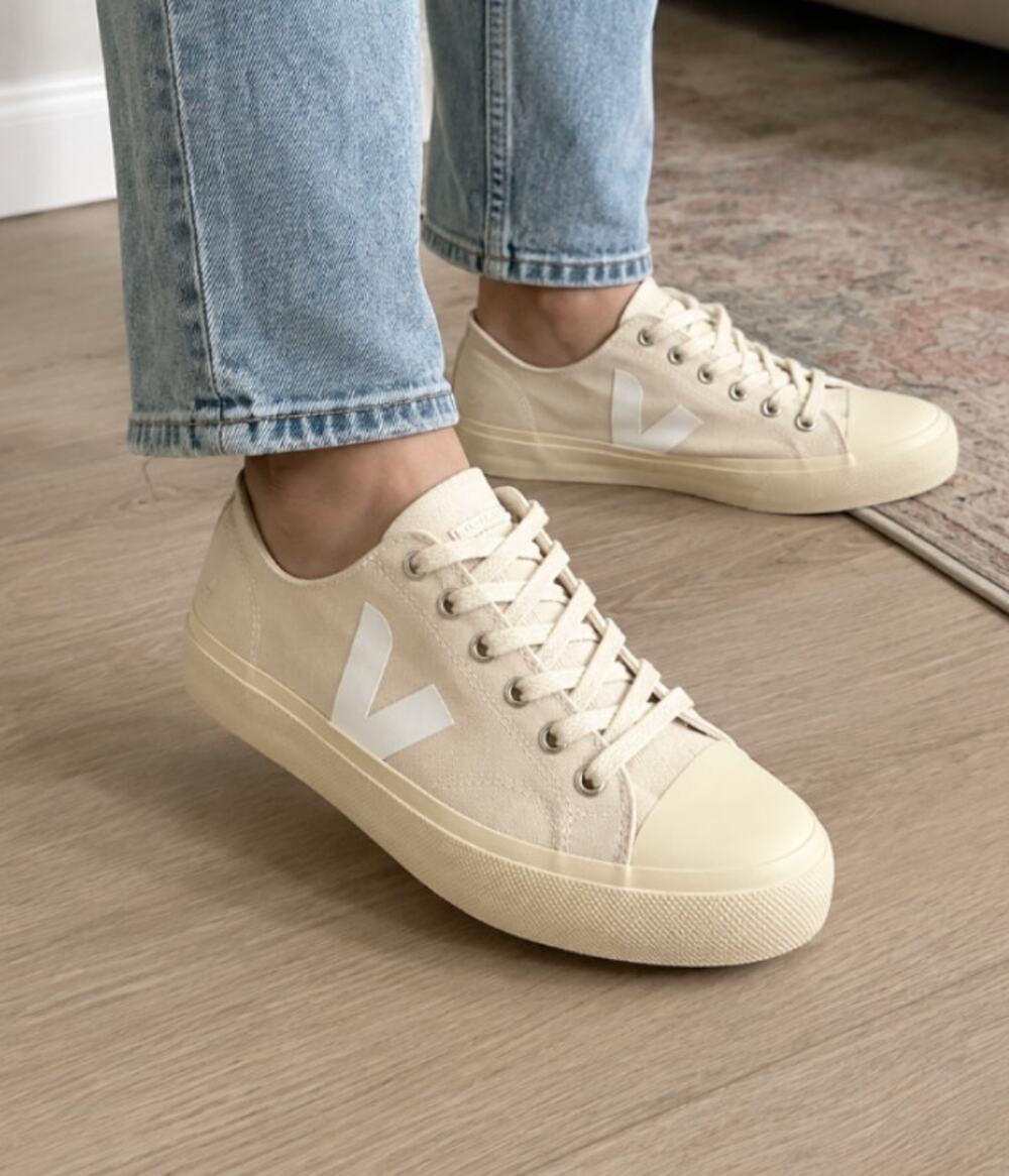 VEJA Wata II Low Canvas Pierre Sneakers in Beige Size US 10 / EU 41